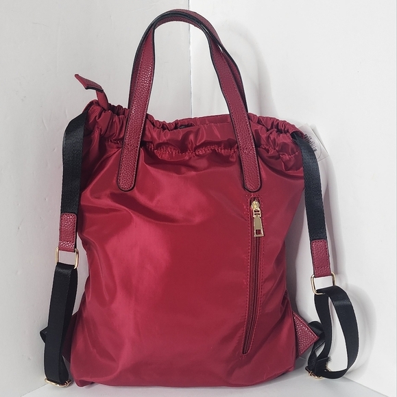 A R New York Women's Red Nylon Backpack - Picture 10 of 10
